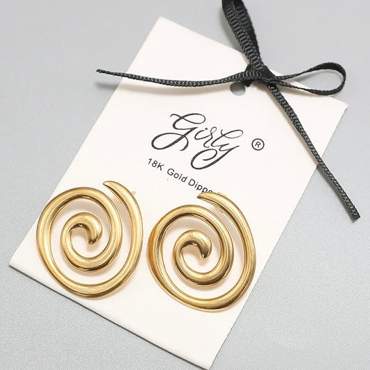 18K GOLD SPIRAL EARRINGS