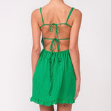 ALL TIED UP GREEN MINI DRESS