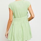 KEY LIME SHORT SLEEVE MINI DRESS