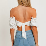 DAY AT THE PARK WHITE RUFFLE CROP TOP