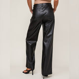 NYC NIGHTS BLACK FAUX LEATHER PANTS