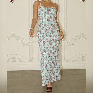 PERFECT DAY BLUE FLORAL MAXI DRESS