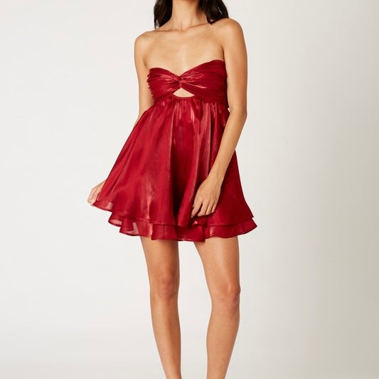 CHASING AFTER YOU RED MINI DRESS