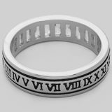 SILVER ROMAN NUMERAL RING