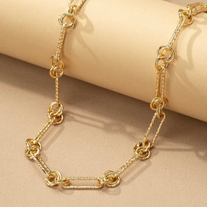 JUNO GOLD TEXTURED LINKED NECKLACE