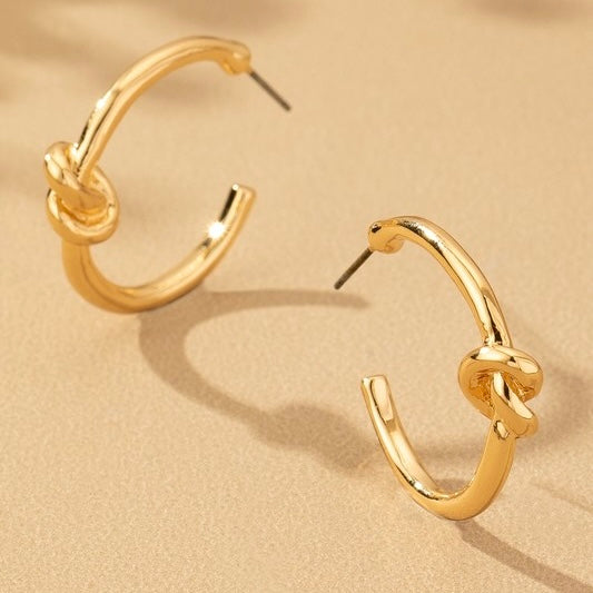 ASTRID GOLD KNOT HOOP EARRINGS