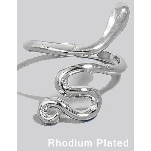 RHODIUM PLATED SNAKE RING