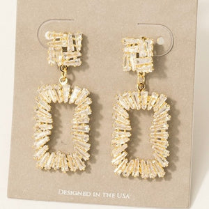 ELYSIA GOLD RHINESTONE DROP EARRINGS