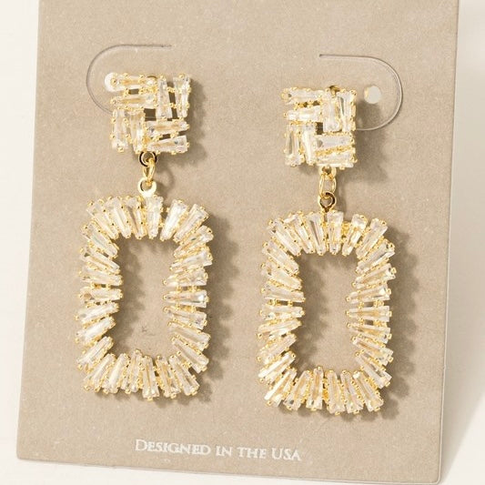 ELYSIA GOLD RHINESTONE DROP EARRINGS