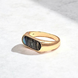 ANNA MULTI COLOR SHELL GOLD RING