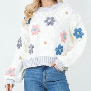 IN BLOOM 3D FLOWER SWEATER