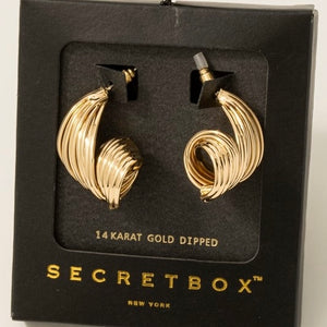 14K GOLD LAYERED TWIST EARRINGS