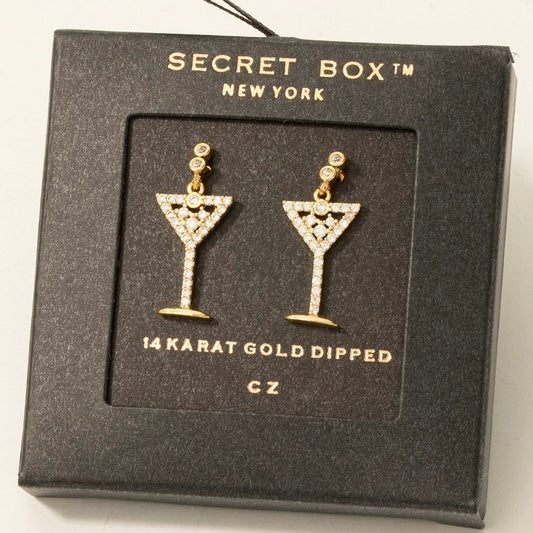 14K GOLD MARTINI EARRINGS