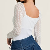 SOMETHING NEW WHITE LACE BODYSUIT