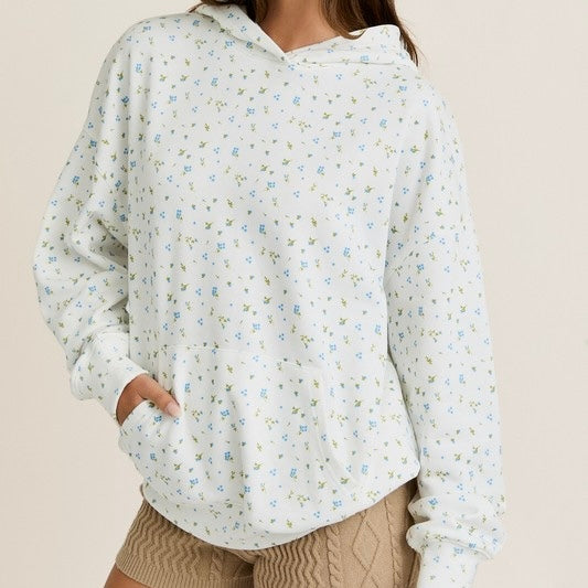 FULL BLOOM FLORAL HOODED SWEATSHIRT