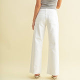 JUST USA WHITE WIDE LEG DENIM JEANS