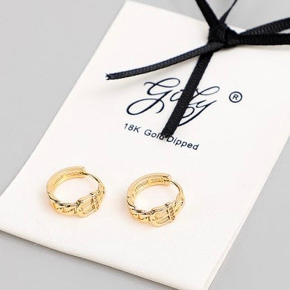 14K GOLD BELT HOOP EARRINGS