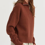 BETTER AND BETTER BROWN QUARTER ZIP