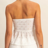 SOMEBODY LOVES YOU WHITE EYELET TUBE TOP