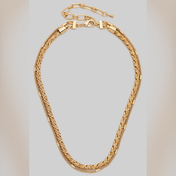 AZALEA GOLD LAYERED ROPE CHAIN NECKLACE