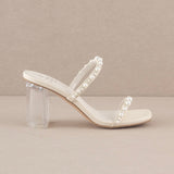 MAE BEIGE STRAPPY PEARL HEEL