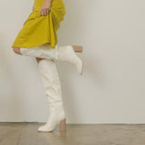 THE STEPHANIE WHITE KNEE-HIGH BOOTS