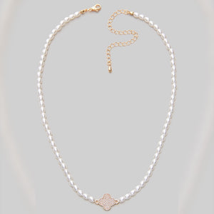 BEA CLOVER PEARL NECKLACE