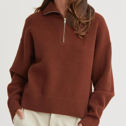 BETTER AND BETTER BROWN QUARTER ZIP