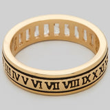 GOLD ROMAN NUMERAL RING